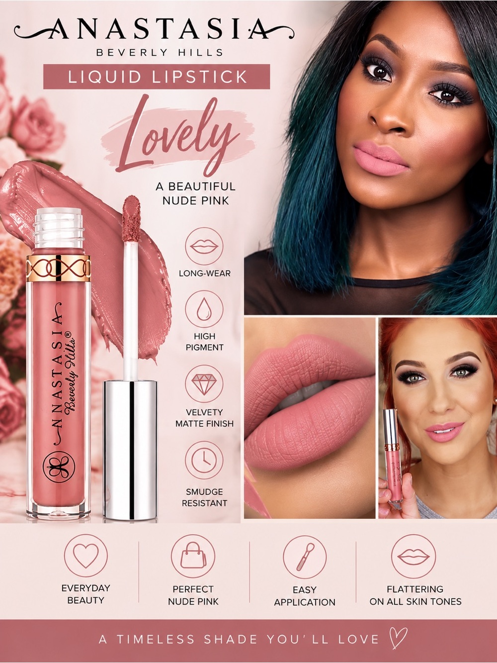 NEW Anastasia Beverly Hills Liquid Lipstick Color Lovely
